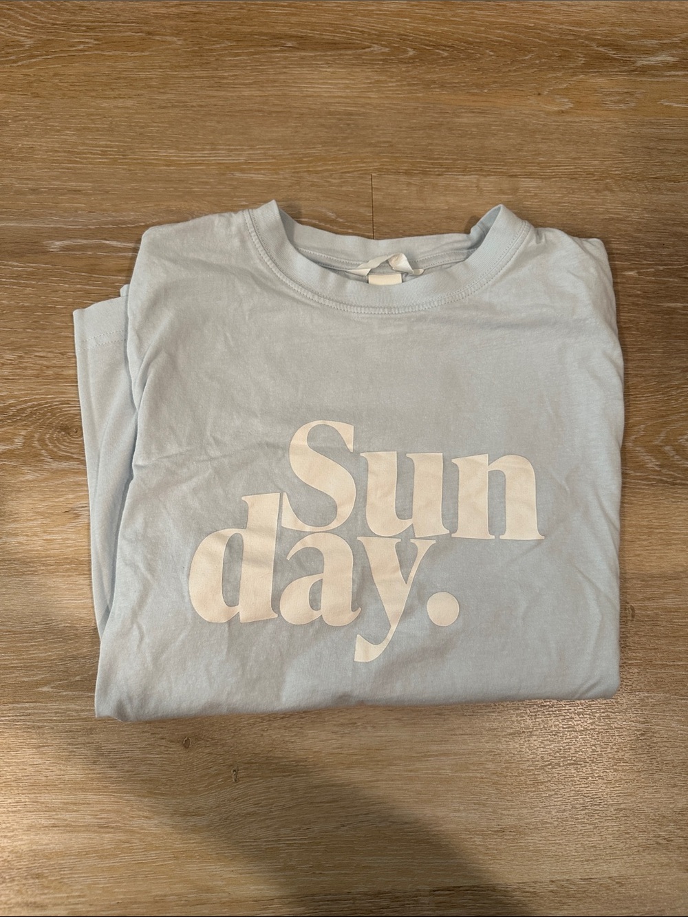 H&M Light Blue "Sunday." Graphic Crewneck Tee